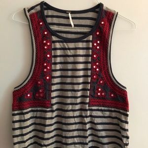 Free People Embellished Embroidered Tank